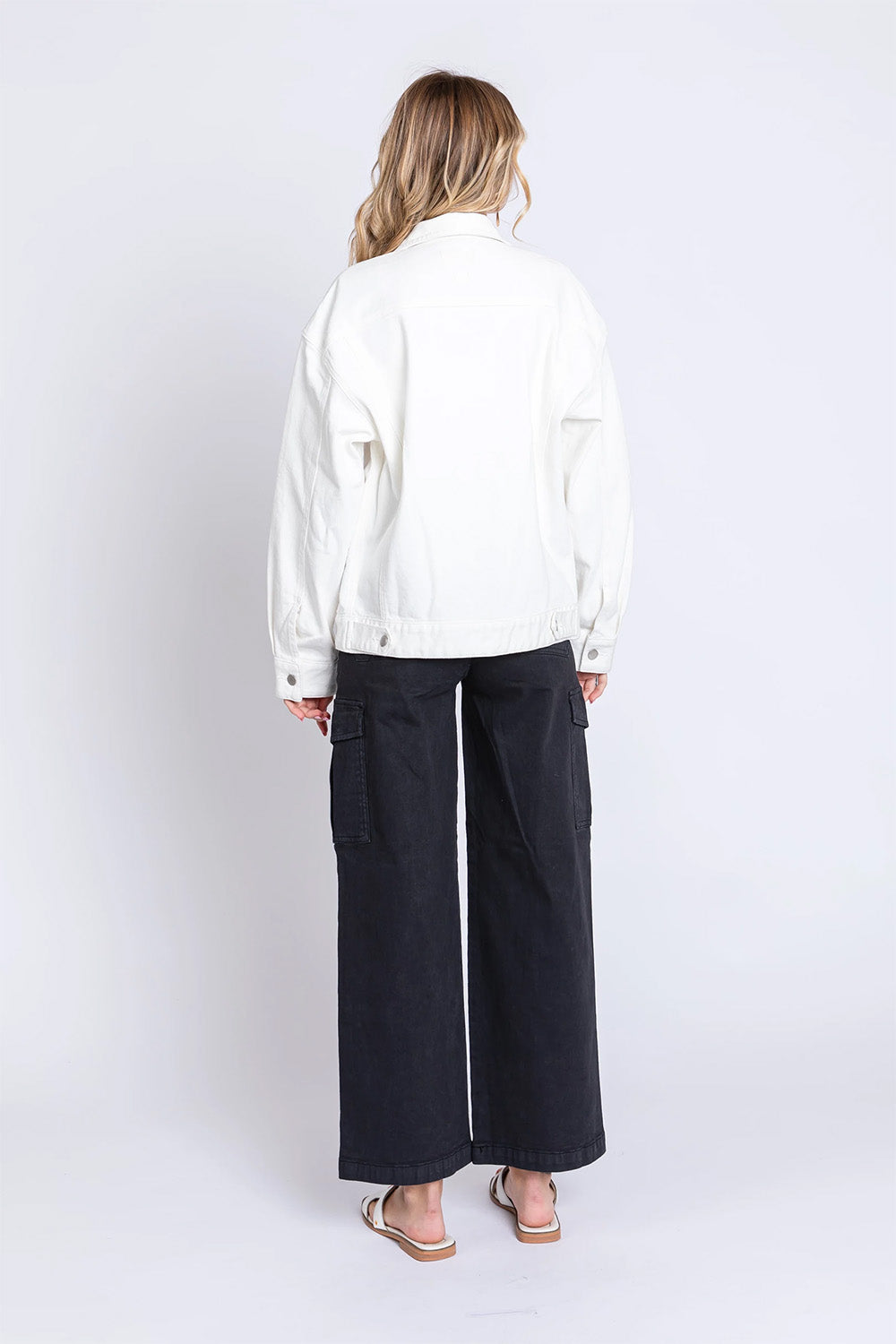 Letter to Juliet - Oversized Denim Jacket - White - Back
