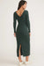 Marine Layer - Lexi Rib V Neck Maxi - Green Gables - Back