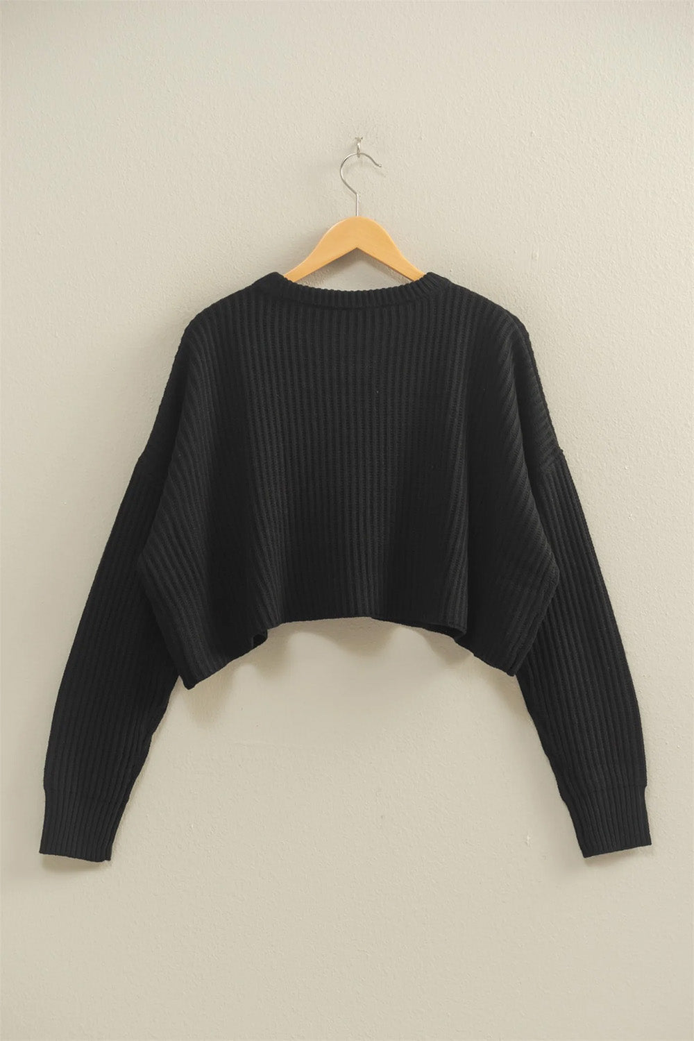 Double Zero - Cropped Knit Sweater - Black