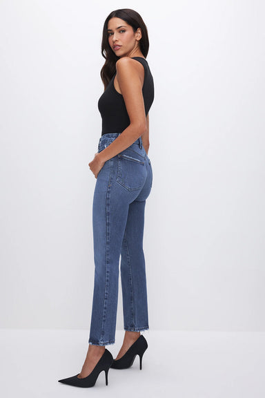 Good American - Good Legs Straight Jean - Indigo - Side