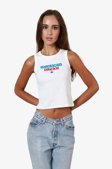 Girl Dangerous - American Dream Tank - White