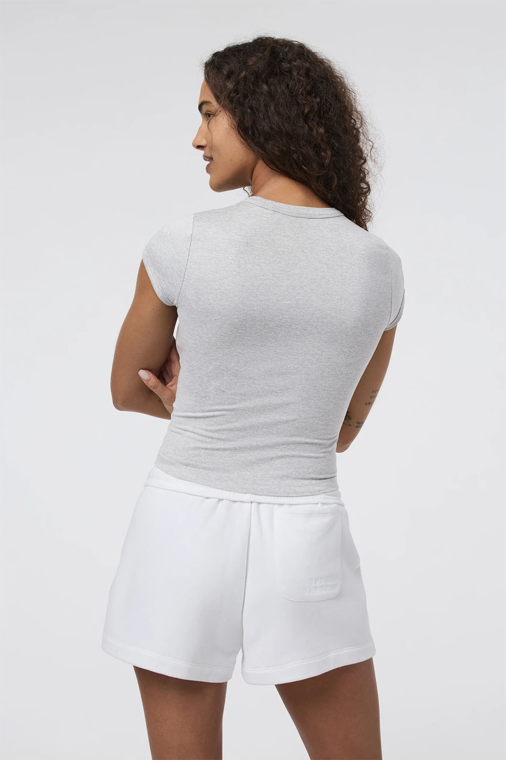 Vuori - Halo Baby Tee - Pale Grey Heather - Back