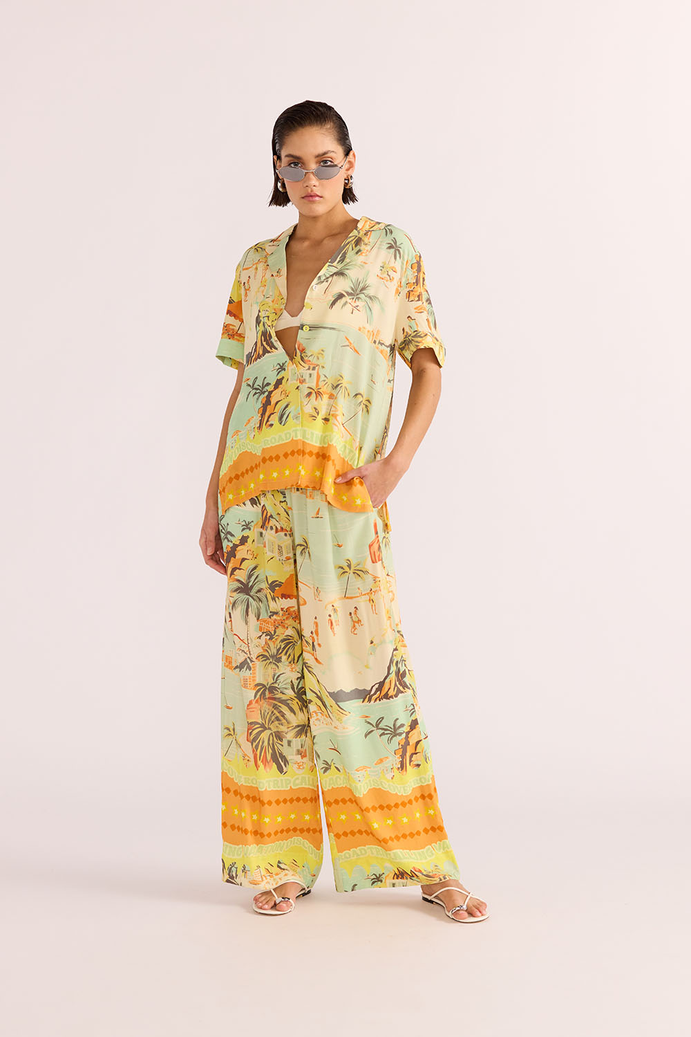 Mink Pink - Vacanza Resort Shirt - Tropical - Front