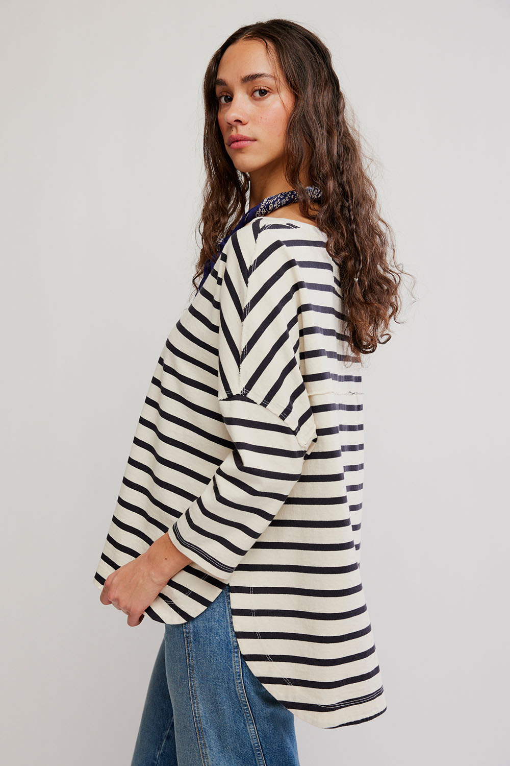 Free People - 2 Sense Long Sleeve - Ivory Combo - Side