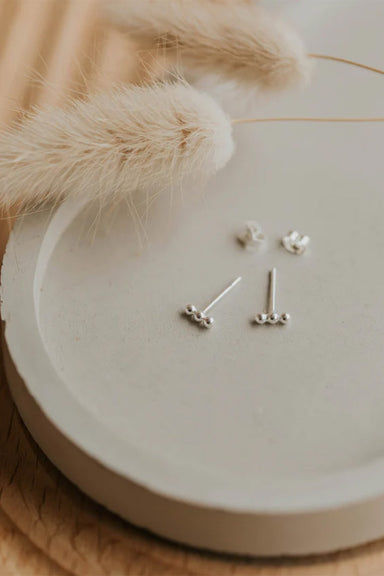 hello adorn triple dot studs sterling silver