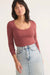 Marine Layer - Lexi Rib Sun-In Scoop Tee - Deep Clay - Front