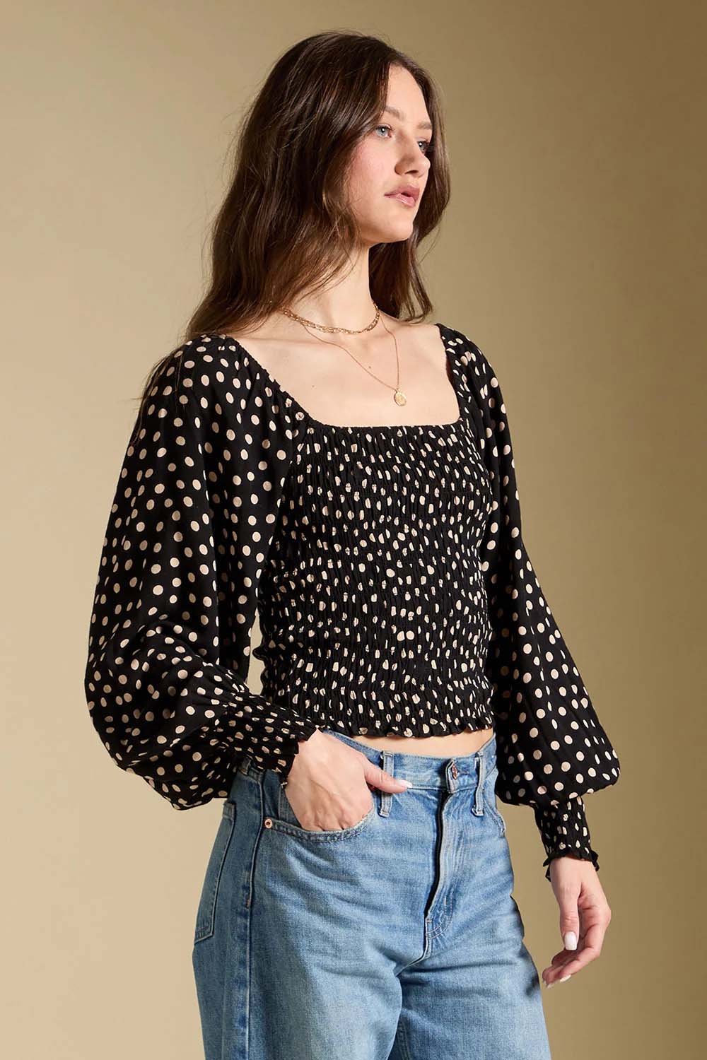 Saltwater Luxe Petra Top in Midnight — Quarter view