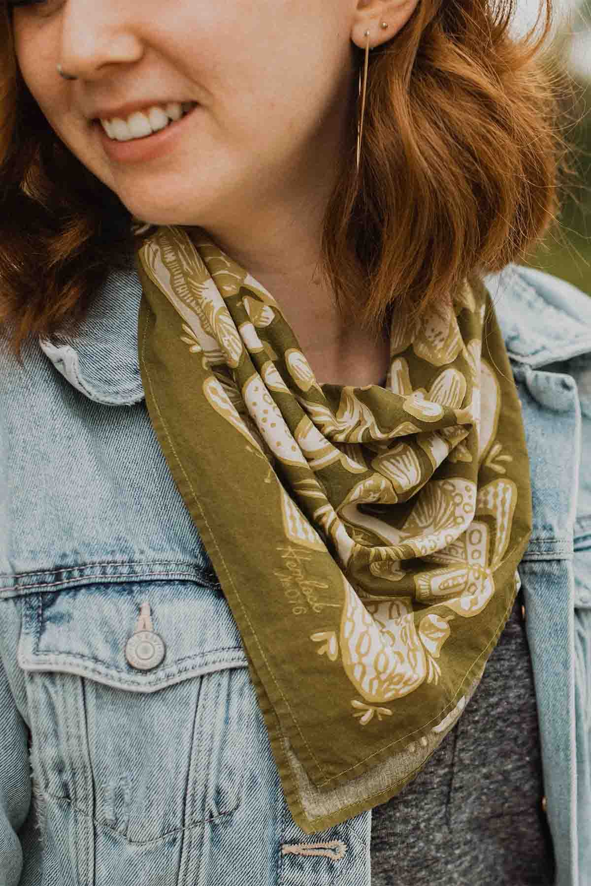Handker Bandana - Mushrooms Bandana - Model