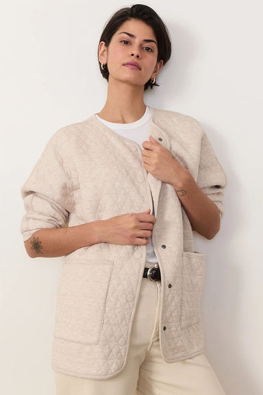 Marine Layer - Corbet Quilted Liner Jacket - Warm Oatmeal - Front