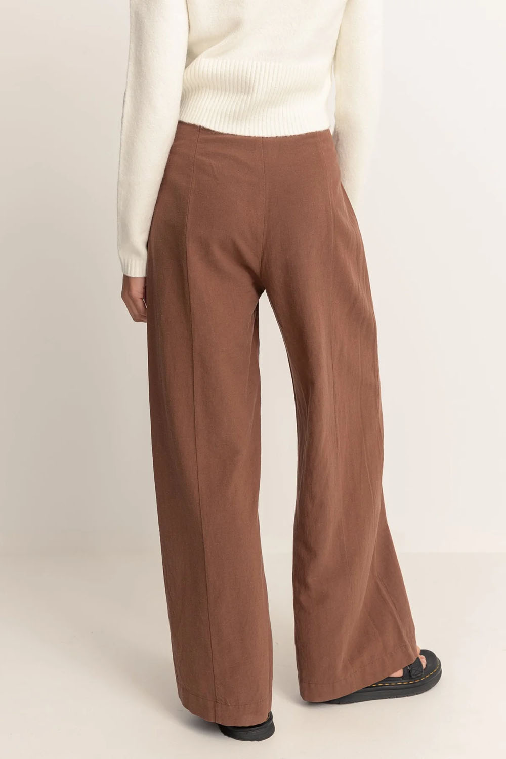 Rhythm - Whitehaven Wide Leg Pant - Brown - Back