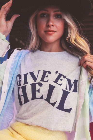 Charlie Southern - Give Em Hell Tee - White/Black - Front