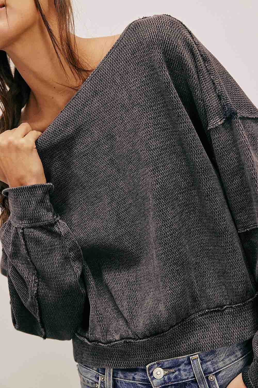 Free People - Ife Pullover - Black - Detail