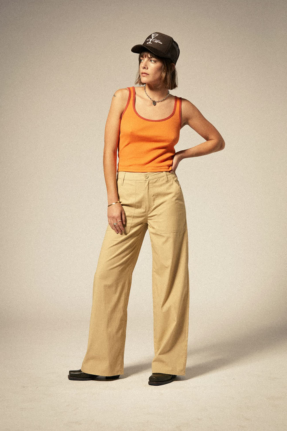 Brixton - Ringer Organic Tee - Tangerine/Burnt Brick