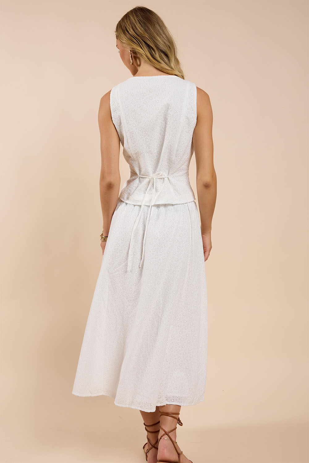 Sadie & Sage - Sun Dream Maxi Skirt - White - Back