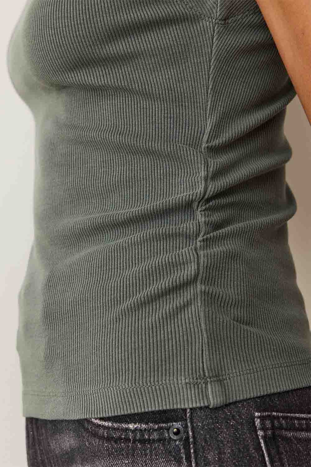 Marine Layer - Sun-In Lexi Mockneck - Beetle - Detail