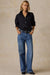 Faherty Denim Wide Leg in Coast Bound Wash — Full-body view