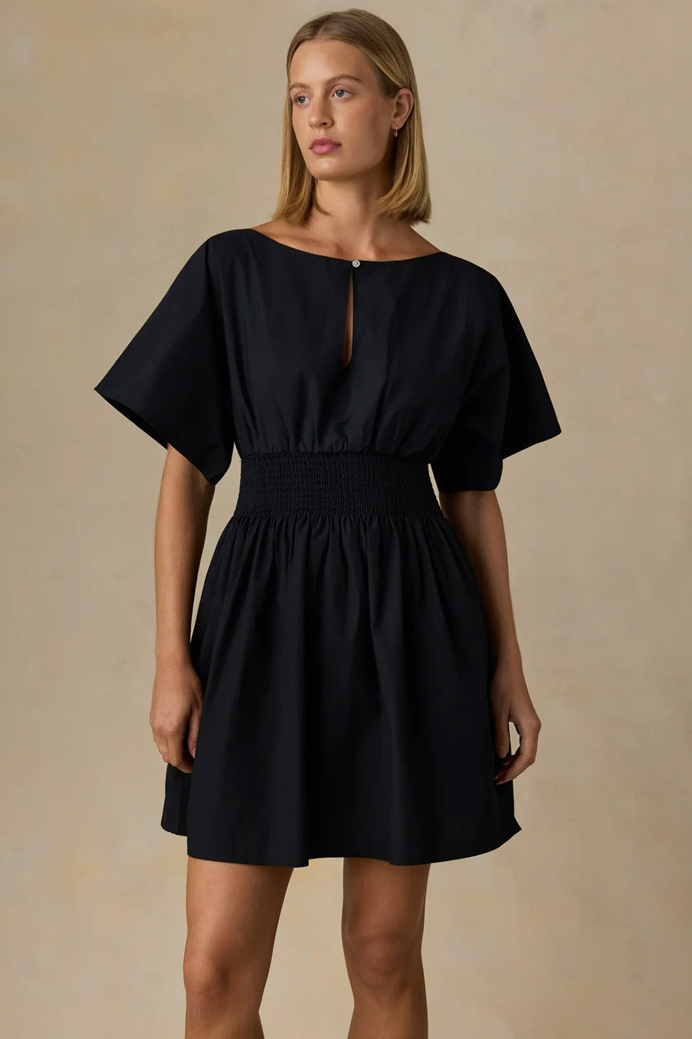 faherty-elia-mini-smocked-dress-black-front
