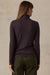 Faherty Featherweight Freestyle Turtleneck in Midnight Wine Stripe — Back view