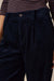 Faherty Hawthorne Cord Pleated Trouser in Navy — Front detail view