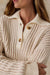 Faherty Heirloom Cotton Sweater Polo in Cream — Collar detail view