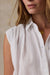Faherty Heirloom Dobby Lucia Top in White — Collar detail view
