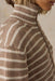 Faherty Northshore Quarter Zip in Oatmeal Stripe — Collar detail view