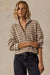 Faherty Northshore Quarter Zip in Oatmeal Stripe — Front view