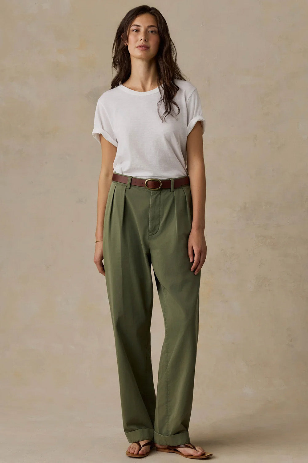 Faherty Seafarer Chino Pant in Clover — Full-body view