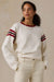 Faherty Sport Jersey Throwback Tee in Antique White Varsity — Front view
