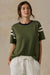 Faherty Sport Jersey Throwback Tee in Clover Varsity — Front view