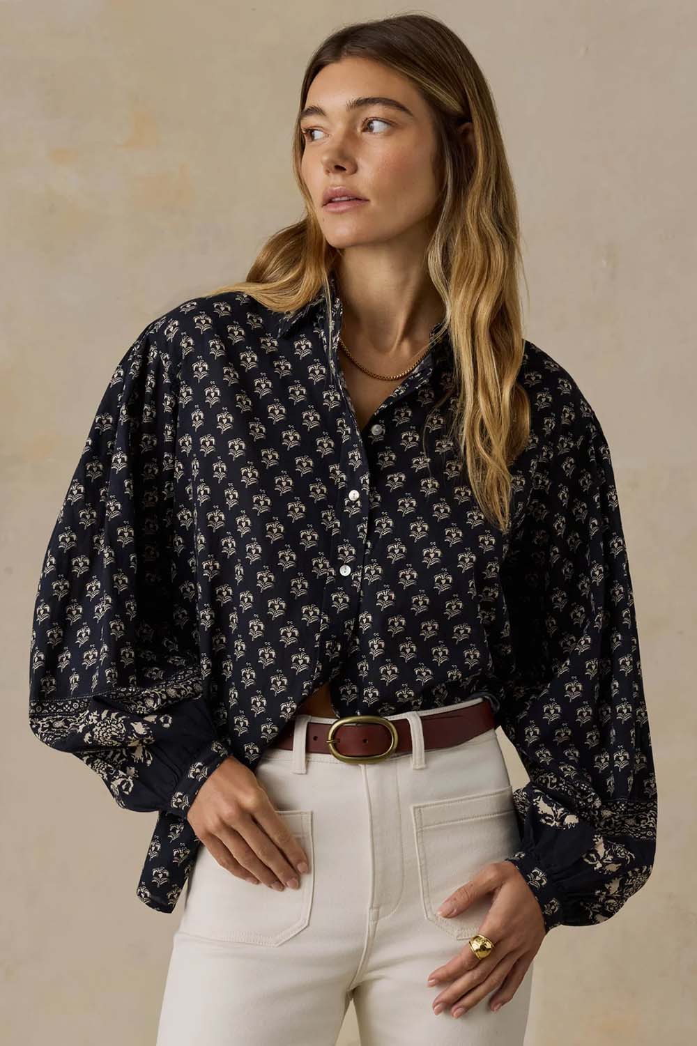 Suki Blouse in Eclipse Blossom — Front view