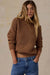 Faherty Sunwashed Cotton Turtleneck in Toasted Sun — Front view