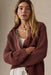 Faherty Sunwashed Lodge Cardigan in Sunwashed Redwood — Model view