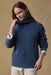 Faherty Sunwashed Oversized Turtleneck in Windcliff Indigo Wash — Front view