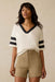 Faherty Sunwashed Slub Varsity Tee in Phantom — Front view