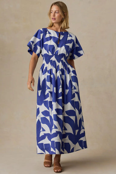faherty coastal elia dress summer leaf front