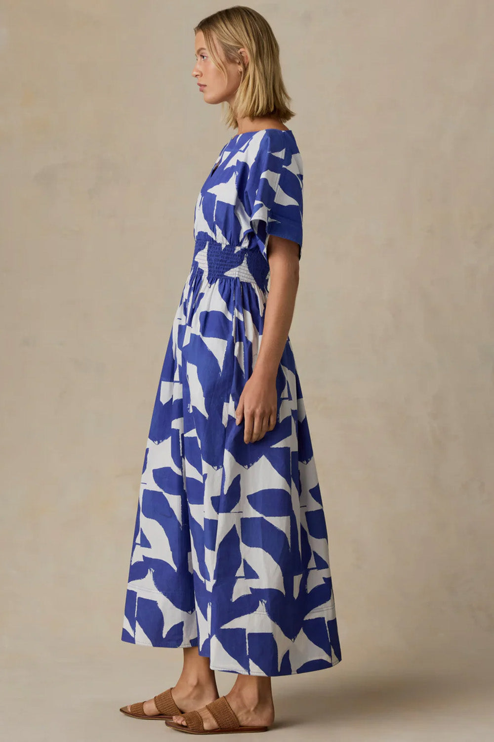 faherty coastal elia dress summer leaf side
