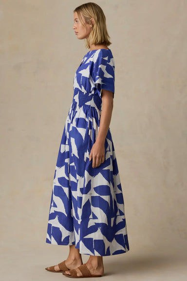 faherty coastal elia dress summer leaf side