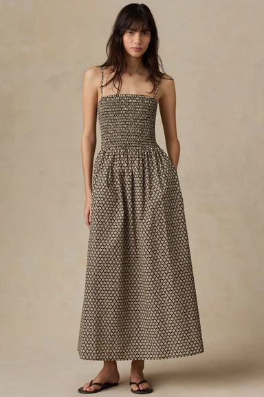 faherty coastal lucia dress bloom trail floral front