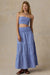 faherty coastal poplin maxi skirt deepwater stripe