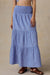 faherty coastal poplin maxi skirt deepwater stripe front