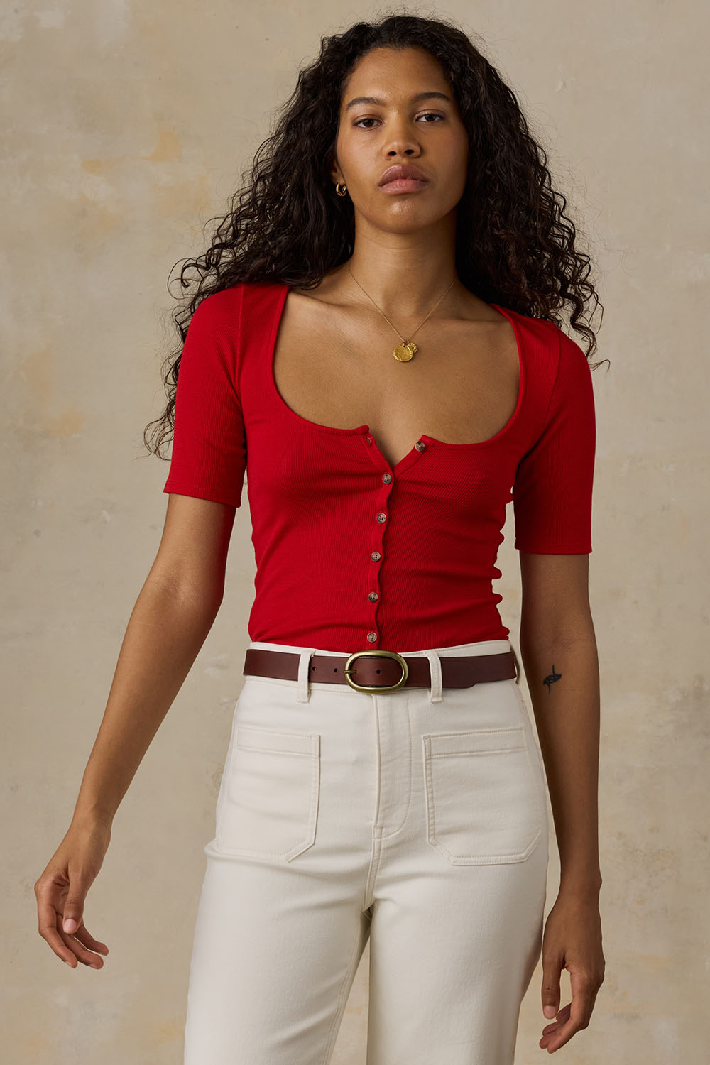 faherty featherweight freestyle tee tango red