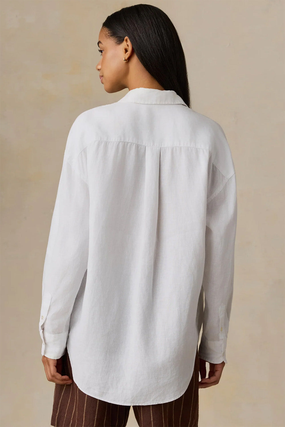 faherty laguna linen relaxed shirt white back