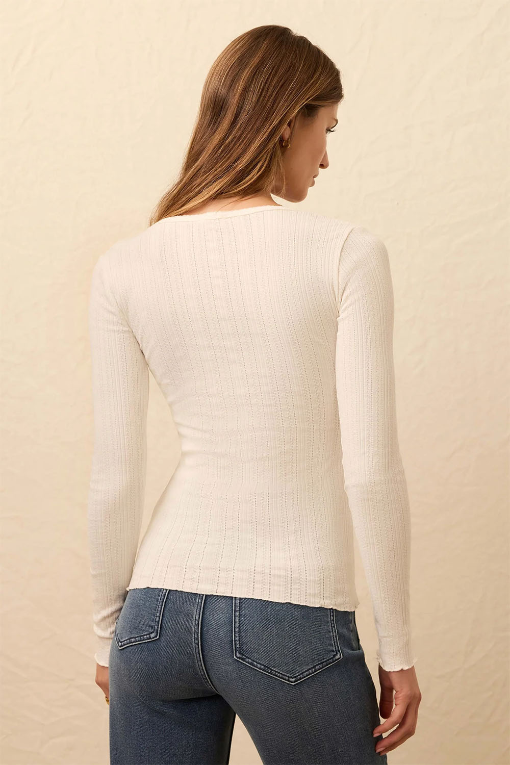 faherty paradise pointelle scoop neck egret back