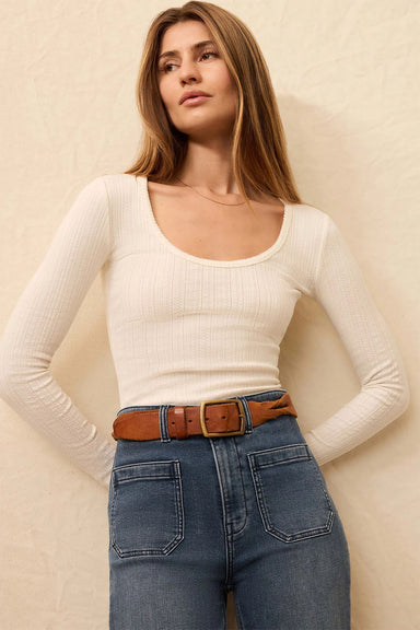 faherty paradise pointelle scoop neck egret profile