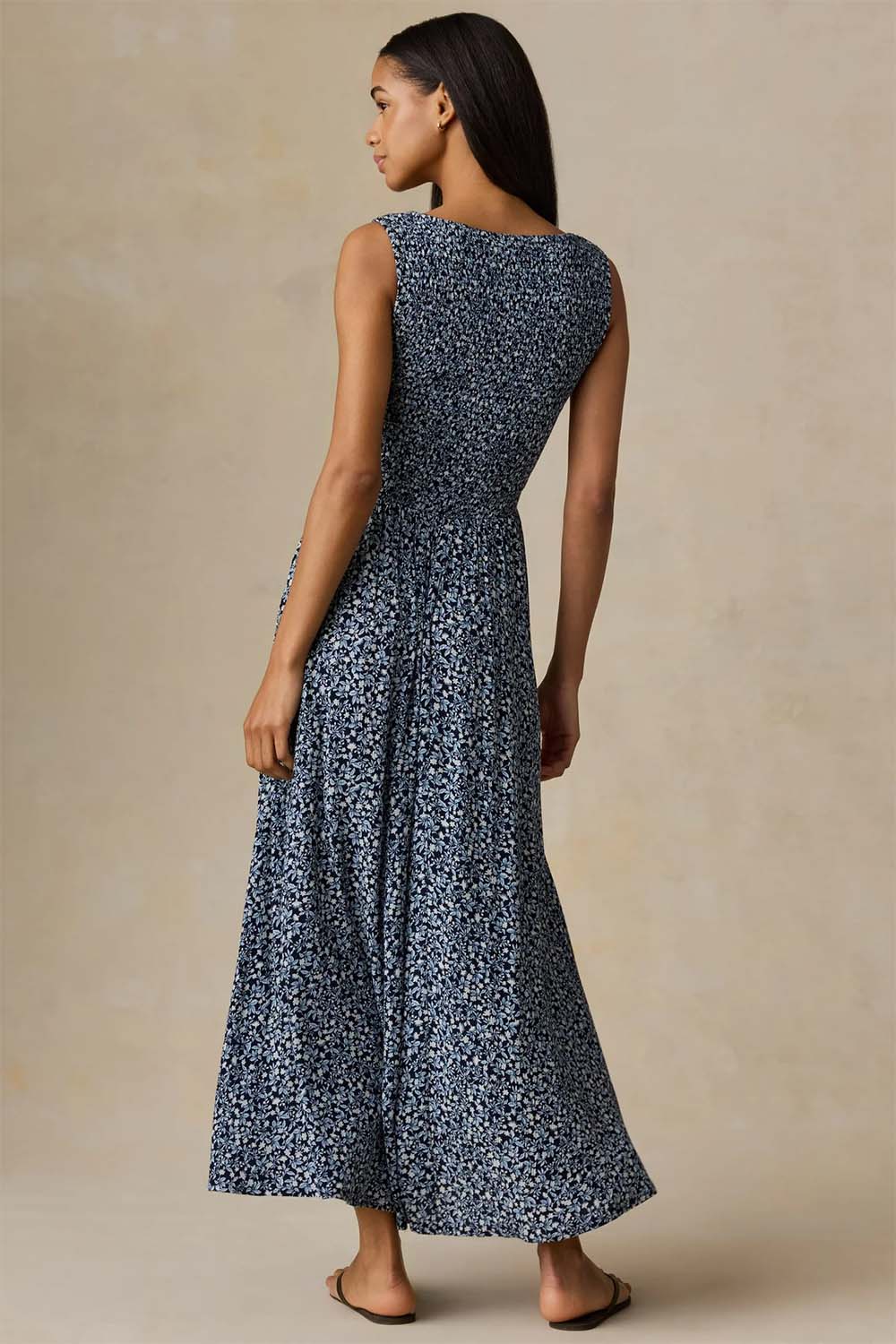 faherty sophia smocked dress coastal bloom back