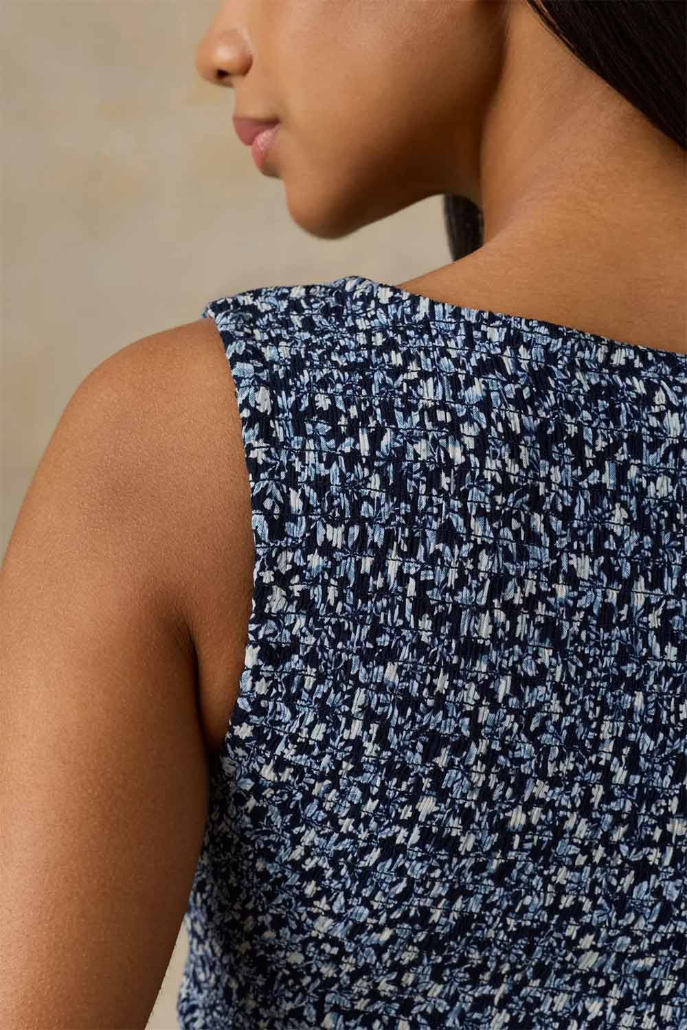 faherty sophia smocked dress coastal bloom back detail