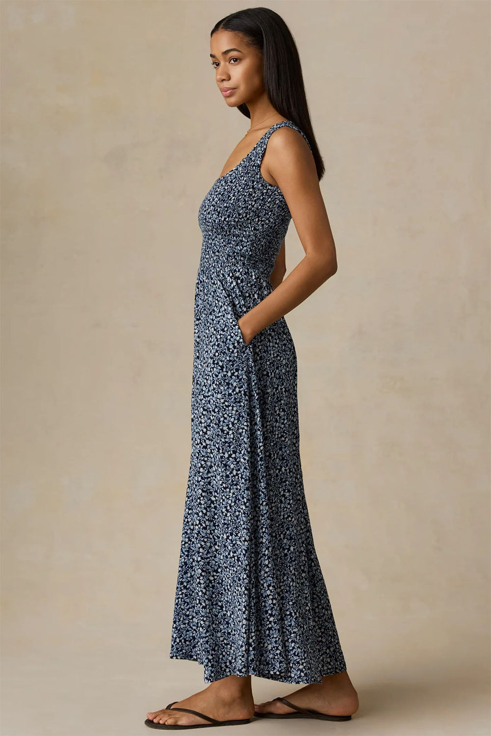 faherty sophia smocked dress coastal bloom side