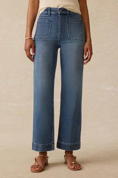 faherty stretch terry ankle pant riveton wash front