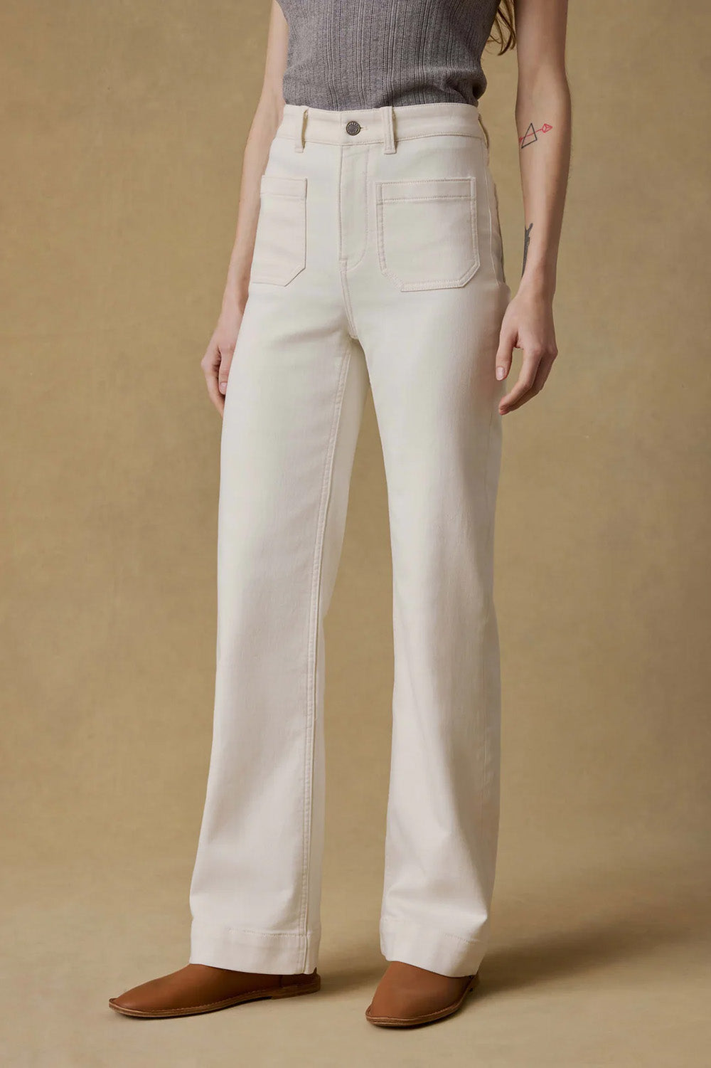 faherty stretch terry pant egret front